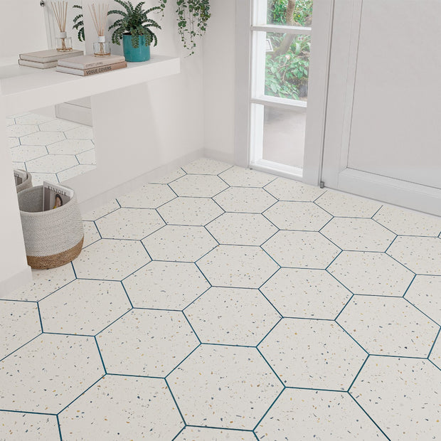 Terrazzo White Colours 32x36.8cm, porcelain tile at Irwin Tiles