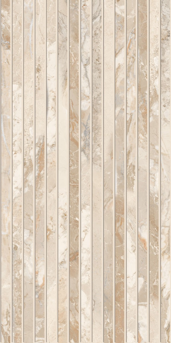 Blend Almond Milled (Ribbed) 60x120cm, decorative tile at Irwin Tiles