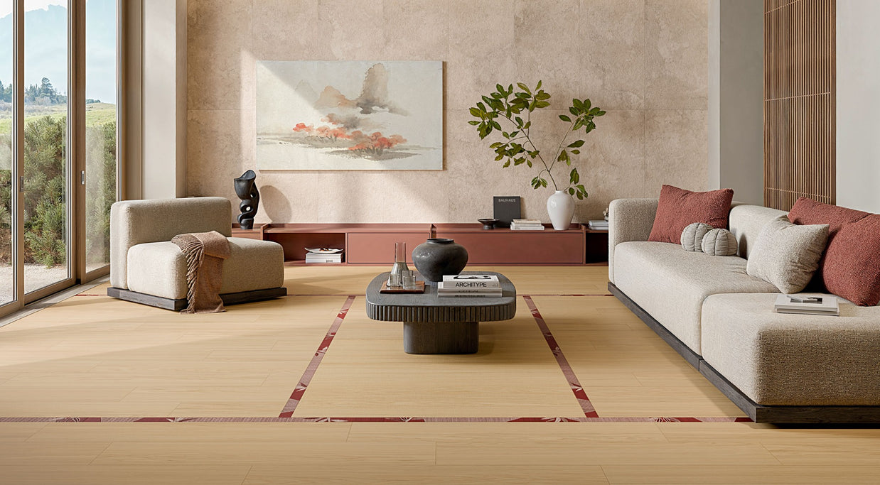 Oku Tatami Honey 60x120cm, matt tile at Irwin Tiles