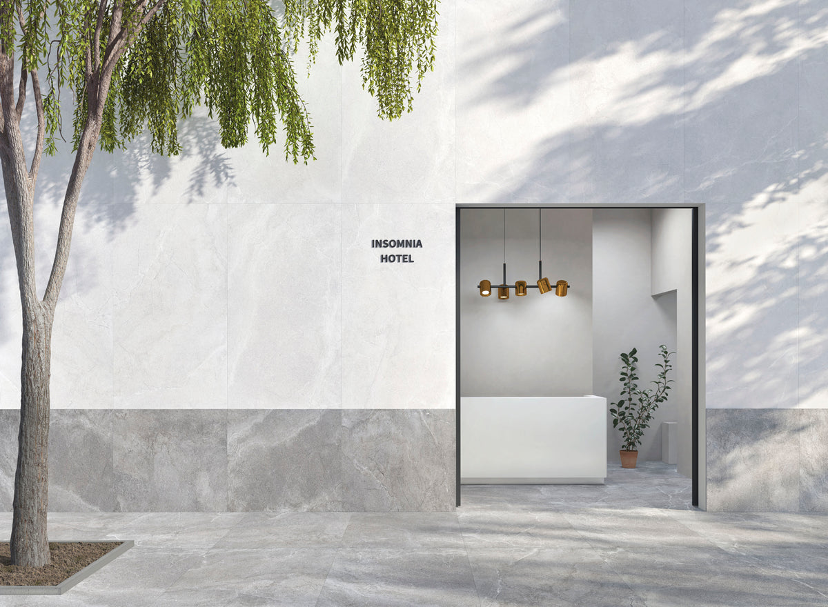 Lucca Grey 90 x 90cm, matt tile at Irwin Tiles