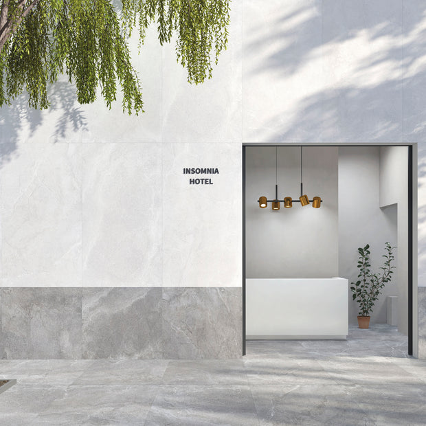 Lucca Grey 90 x 90cm, matt tile at Irwin Tiles