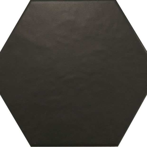 Hexatile Black 17.5 x 20cm, porcelain tile at Irwin Tiles