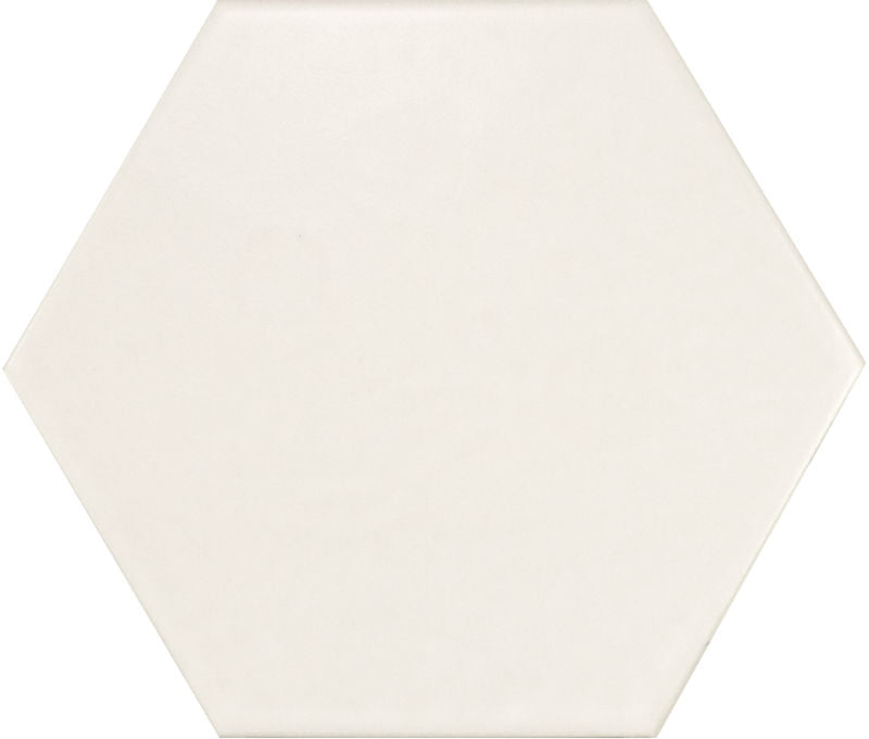 Hexatile White 17.5 x 20cm, matt tile at Irwin Tiles