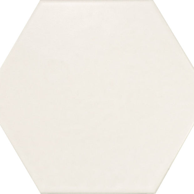 Hexatile White 17.5 x 20cm, matt tile at Irwin Tiles