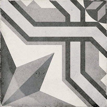 Art Nouveau Cinema Grey 20x20cm, matt tile at Irwin Tiles