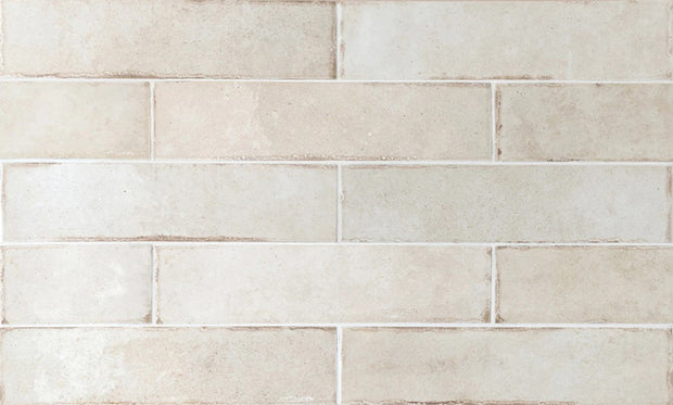 Tribeca Oatmeal 6 x 25cm, beige gloss tile at Irwin Tiles