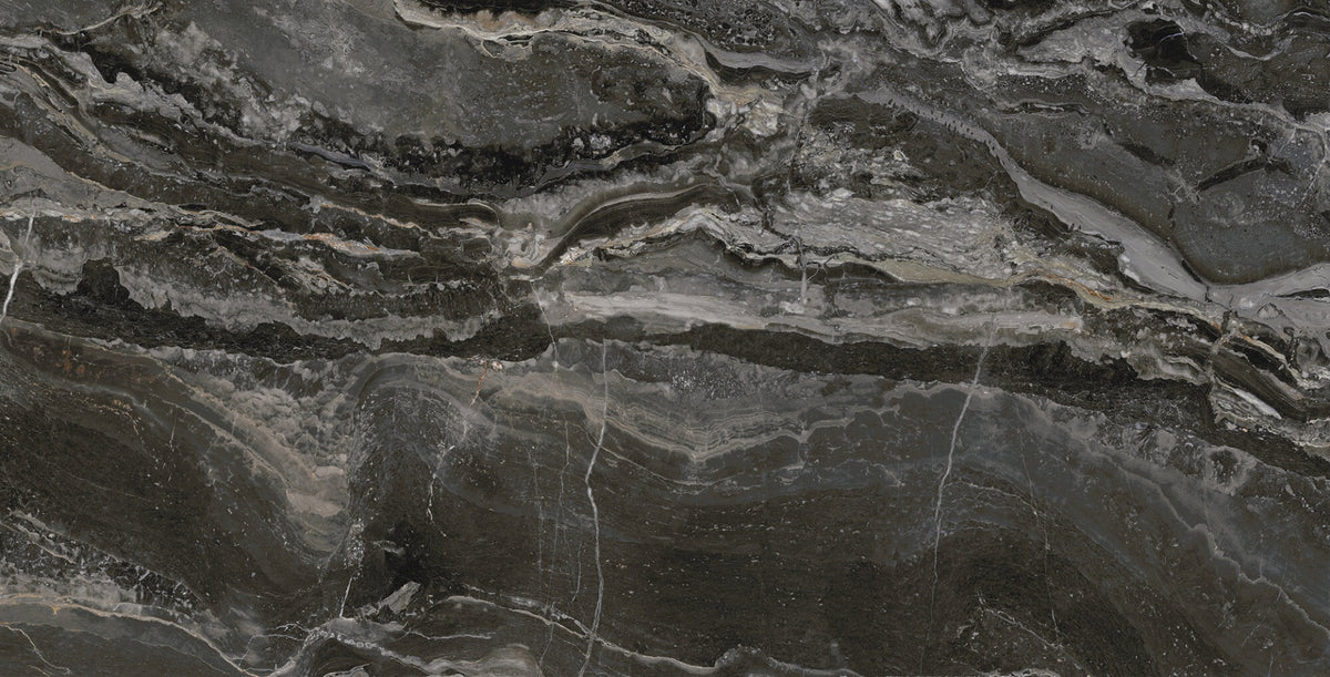 Orobico Dark Polished 75.5 x 151cm, gloss tile at Irwin Tiles