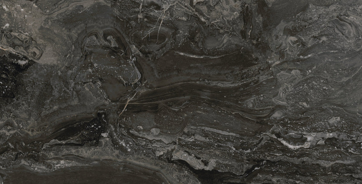 Orobico Dark Polished 75.5 x 151cm, porcelain tile at Irwin Tiles