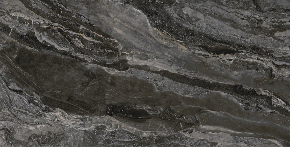 Orobico Dark Polished 75.5 x 151cm tile, gloss, at Irwin Tiles