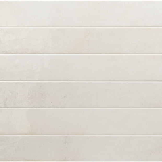 Bali White 5x40cm, gloss wall tile at Irwin Tiles