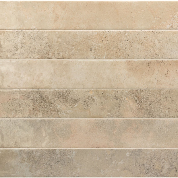 Bali Almond 5x40cm, beige gloss tile at Irwin Tiles