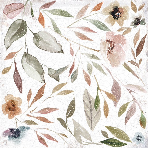 Mayolica Gardens 14.8x14.8cm, multi-colour gloss wall tile at Irwin Tiles