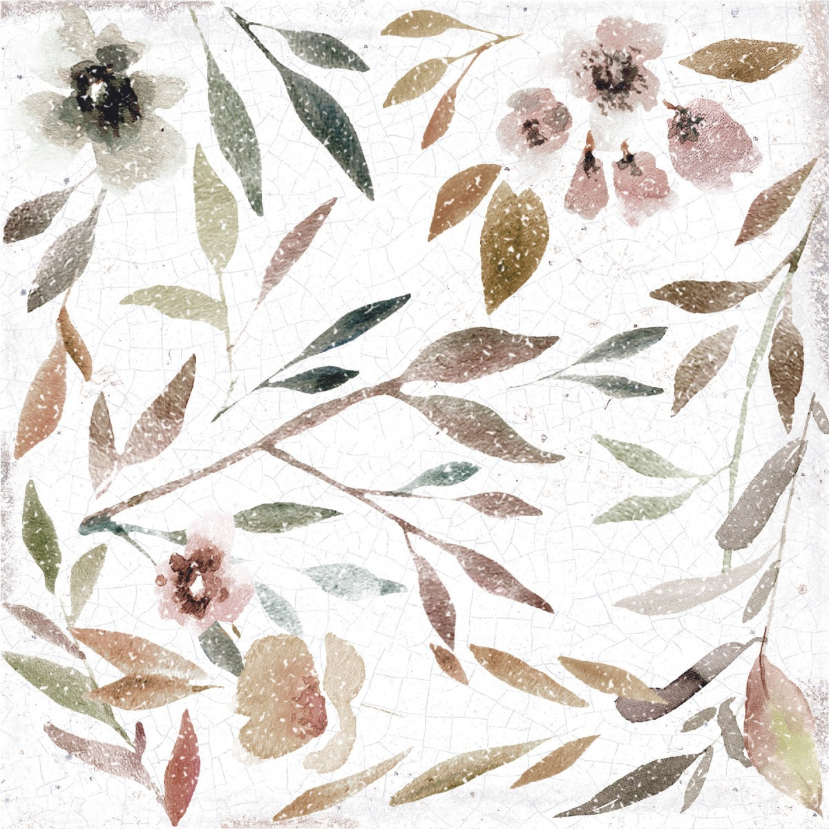 Mayolica Gardens 14.8x14.8cm, gloss porcelain wall tile for feature walls at Irwin Tiles