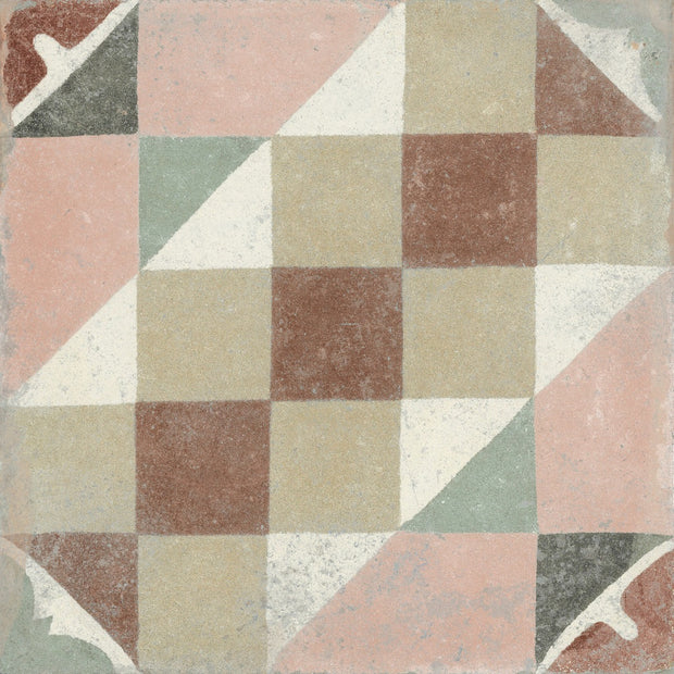 Favara 22.3 x 22.3cm, multi-colour matt tile at Irwin Tiles