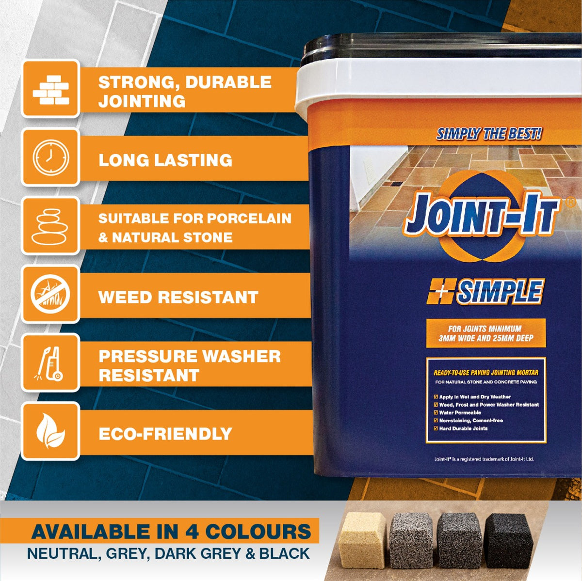 Joint-It Simple Neutral 20kg, paving grout from Irwin Tiles, Co. Monaghan