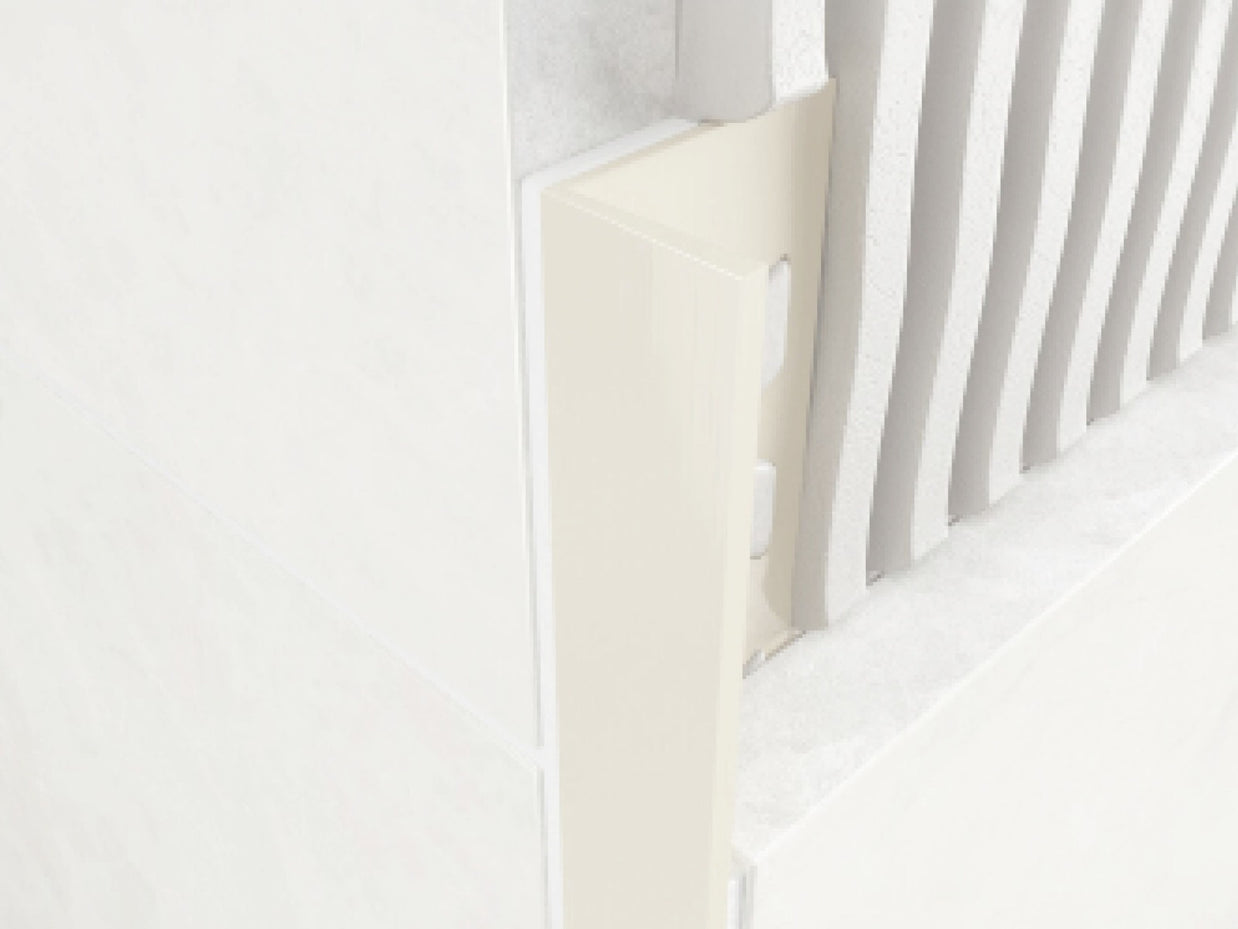 Jasmine PVC 8mm Square Edge Tile Trim 2.5m, tile trim at Irwin Tiles