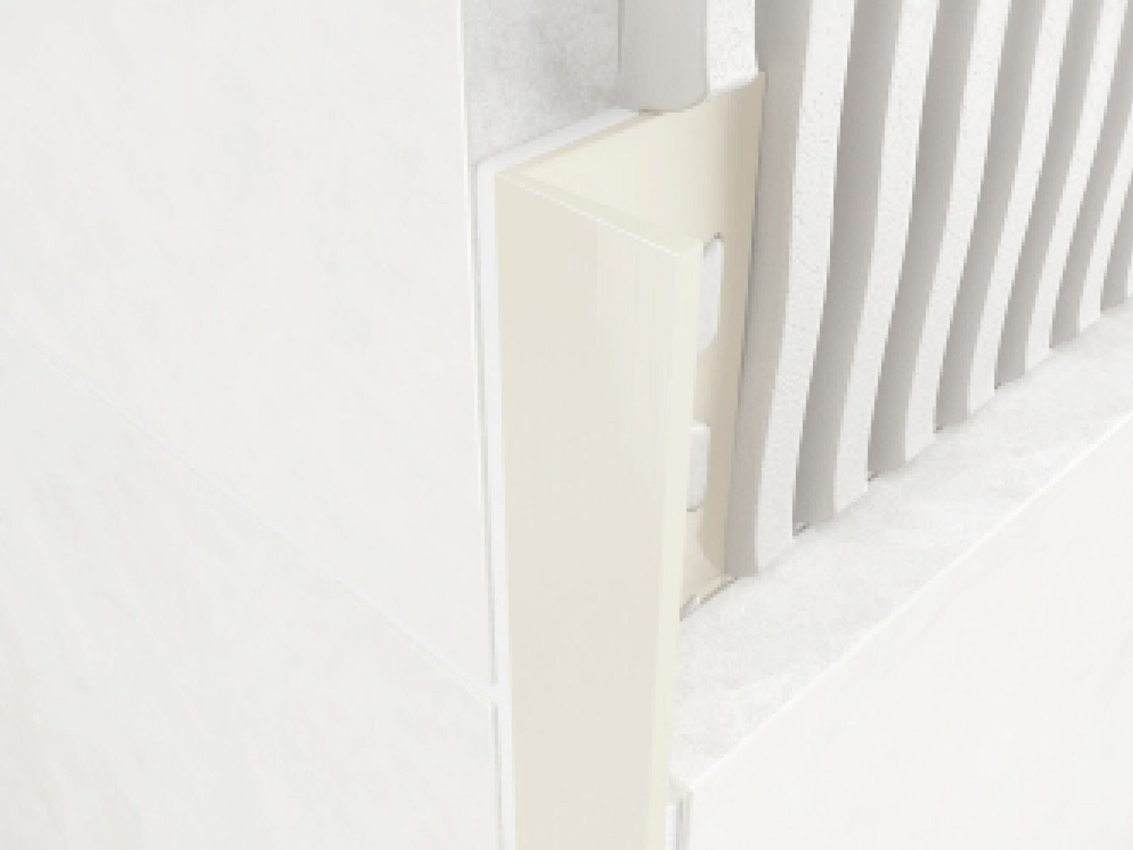 Jasmine PVC 8mm Square Edge Tile Trim 2.5m, tile trim at Irwin Tiles