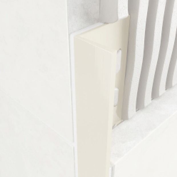 Jasmine PVC 8mm Square Edge Tile Trim 2.5m, tile trim at Irwin Tiles
