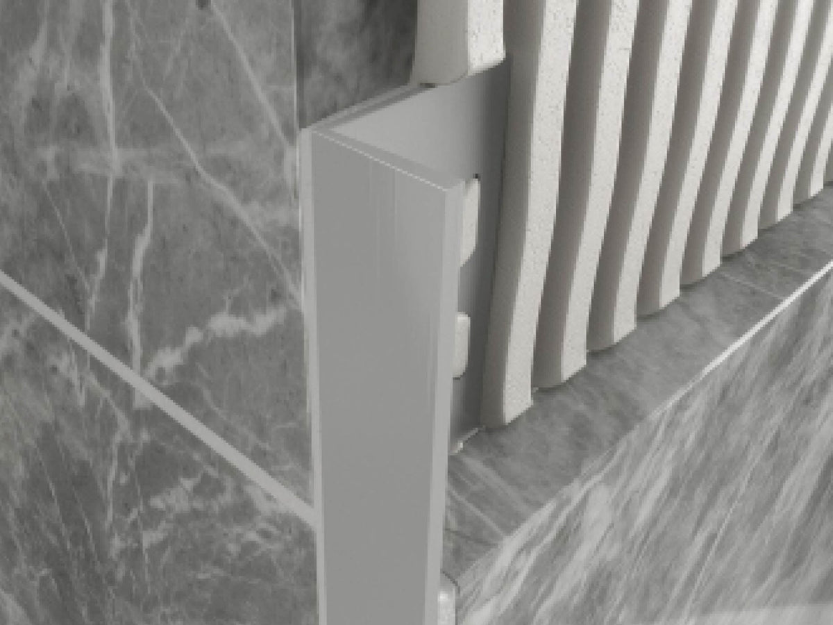 Light Grey PVC 8mm Square Edge Tile Trim 2.5m, tile trim at Irwin Tiles
