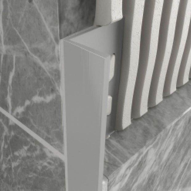 Light Grey PVC 8mm Square Edge Tile Trim 2.5m, tile trim at Irwin Tiles