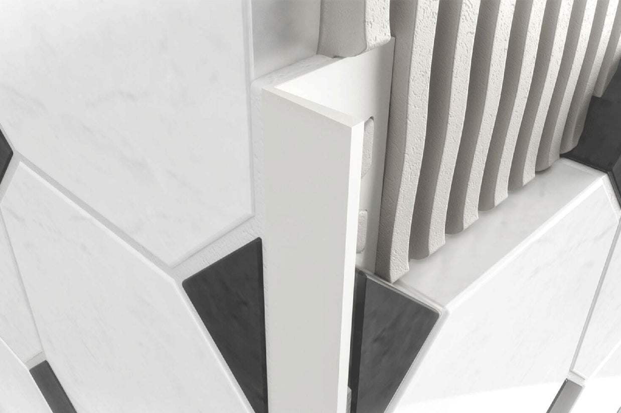 White PVC 8mm Square Edge Tile Trim 2.5m, tile trim at Irwin Tiles