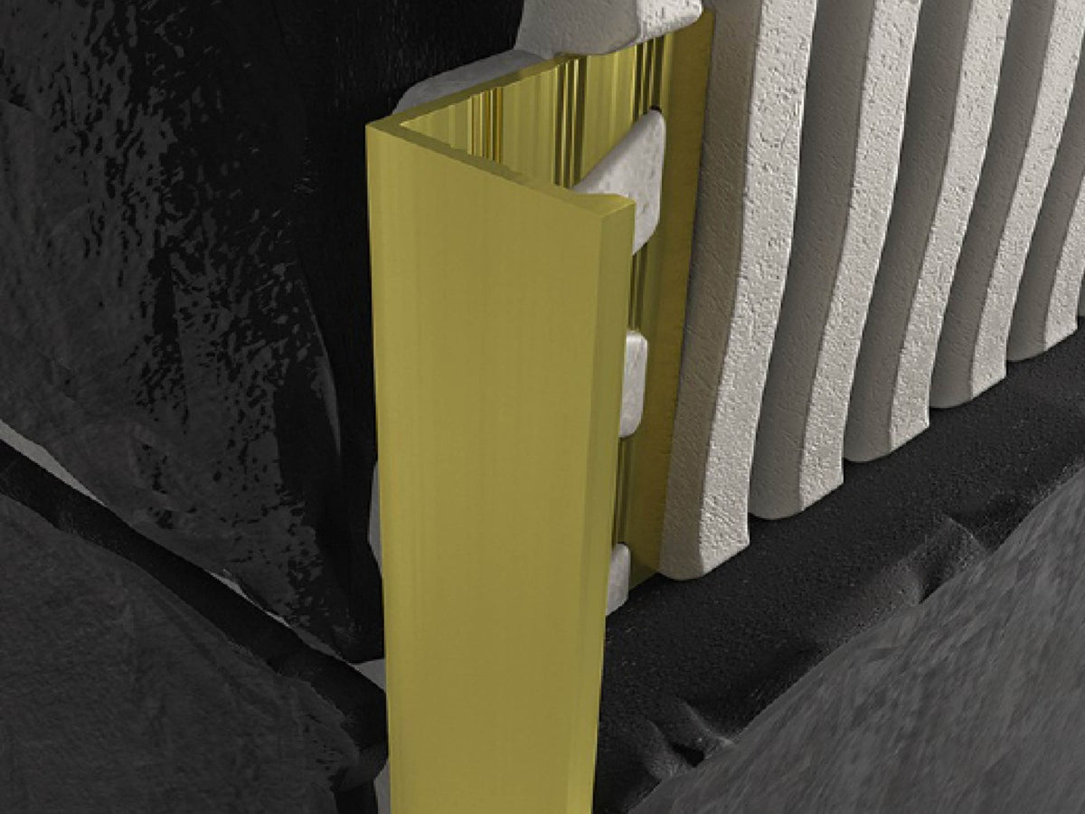 Shiny Brass 10mm Square Edge Tile Trim 2.5m, tile trim at Irwin Tiles