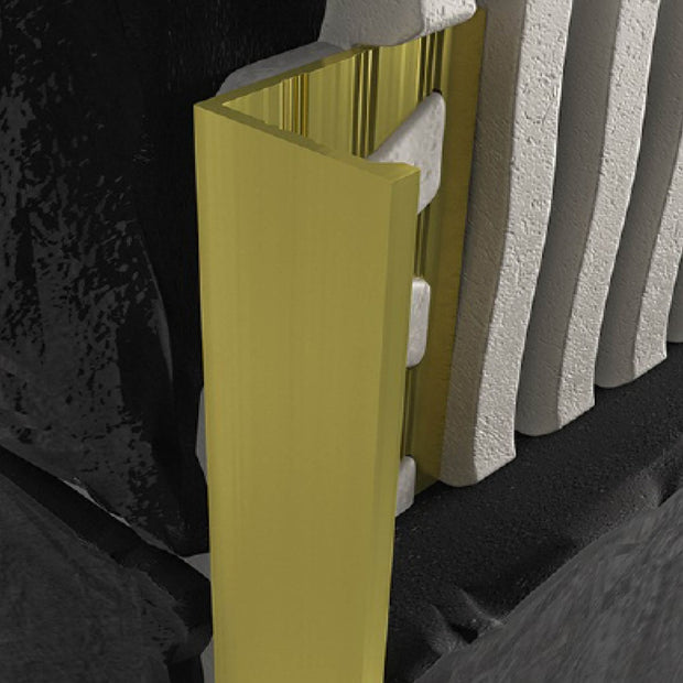Shiny Brass 10mm Square Edge Tile Trim 2.5m, tile trim at Irwin Tiles