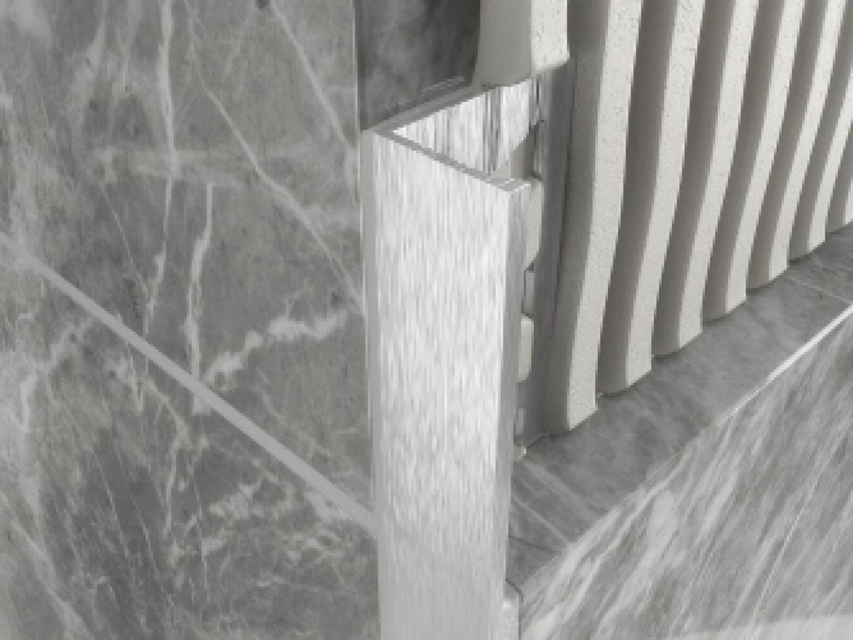 Brushed Chrome 12mm Square Edge Tile Trim 2.5m, tile trim at Irwin Tiles