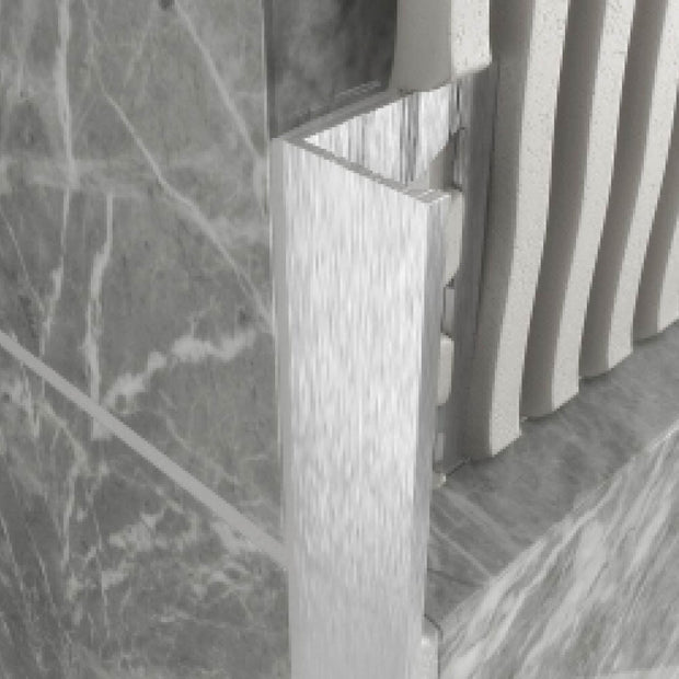 Brushed Chrome 12mm Square Edge Tile Trim 2.5m, tile trim at Irwin Tiles