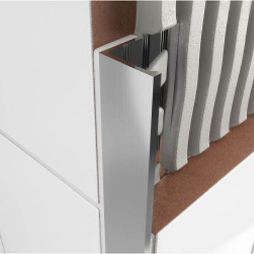 Shiny Chrome 10mm Square Edge Tile Trim 2.5m, tile trim at Irwin Tiles
