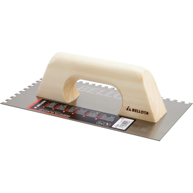 Bellota 10mm Square Notched Trowel Wooden Handle, tiling trowel or float at Irwin Tiles