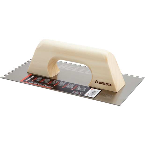 Bellota 10mm Square Notched Trowel Wooden Handle, tiling trowel or float at Irwin Tiles