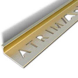 Brushed Brass 12mm Square Edge Tile Trim 2.5m, tile trim at Irwin Tiles