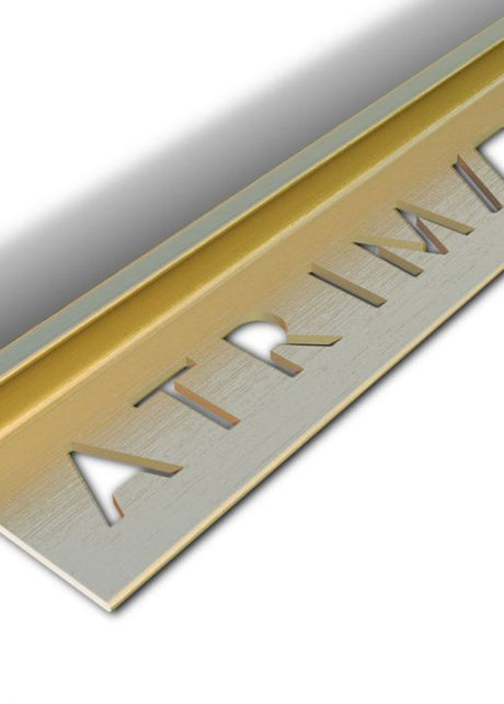 Brushed Brass 10mm Square Edge Tile Trim 2.5m, tile trim at Irwin Tiles