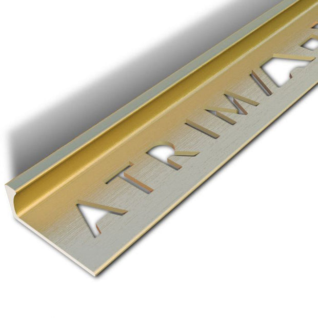 Brushed Brass 10mm Square Edge Tile Trim 2.5m, tile trim at Irwin Tiles