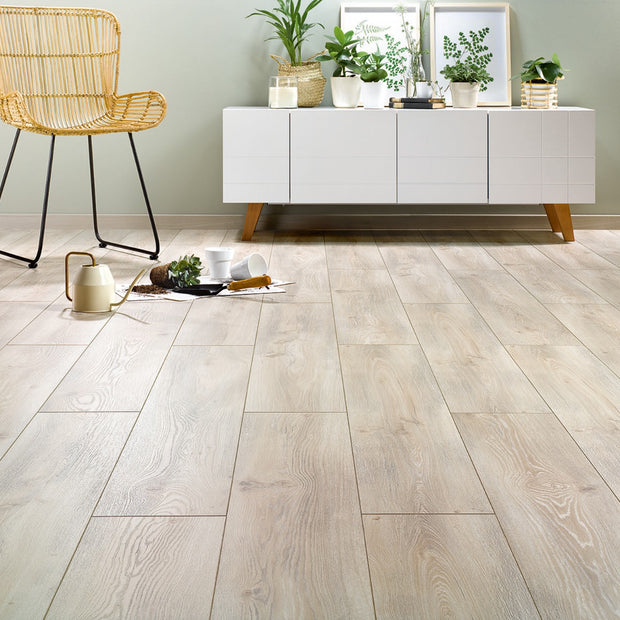 Harmony Aristotle Laminate 8mm, light laminate flooring at Irwin Tiles