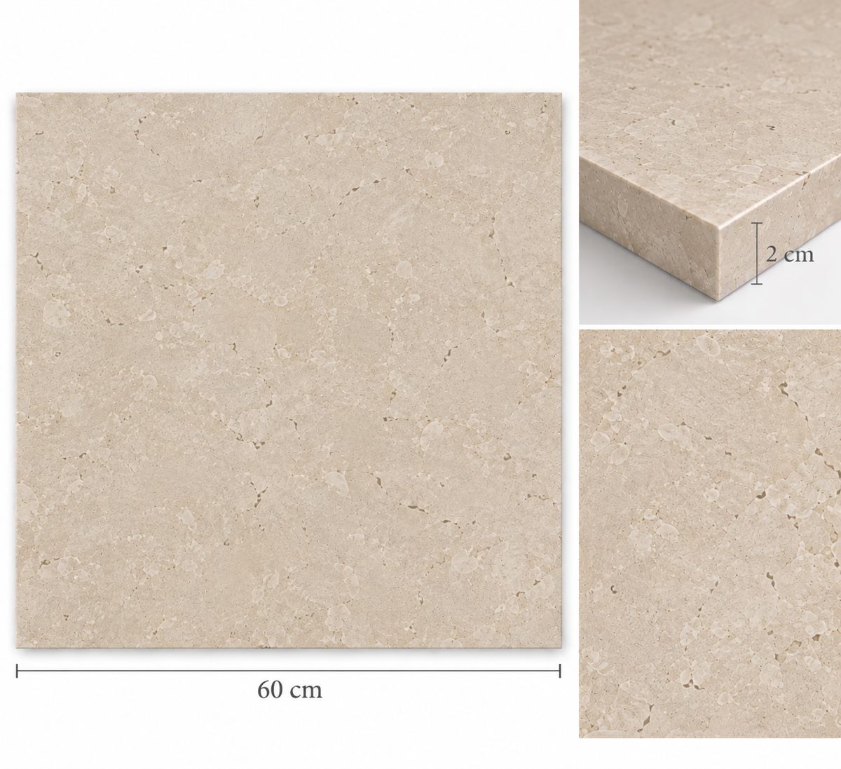 Fossil Light Marble Honed 60x60cm x 20mm