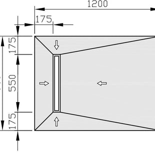 Jackoboard Aqua Line Easy Shower Base (Linear Drain) 1200x900x30mm, shower base at Irwin Tiles