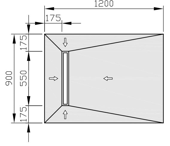 Jackoboard Aqua Line Easy Shower Base (Linear Drain) 1200x900x30mm, shower base at Irwin Tiles