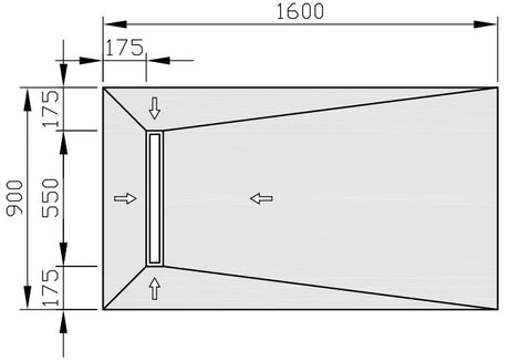 Jackoboard Aqua Line Easy Shower Base (Linear Drain) 1600x900x30mm, shower base at Irwin Tiles