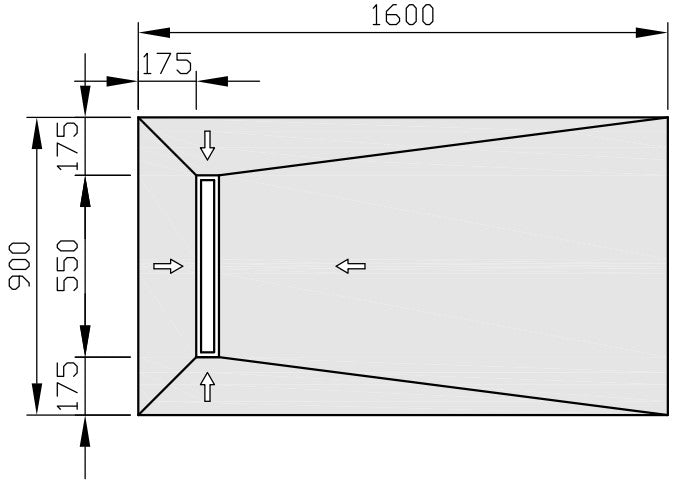 Jackoboard Aqua Line Easy Shower Base (Linear Drain) 1600x900x30mm, shower base at Irwin Tiles