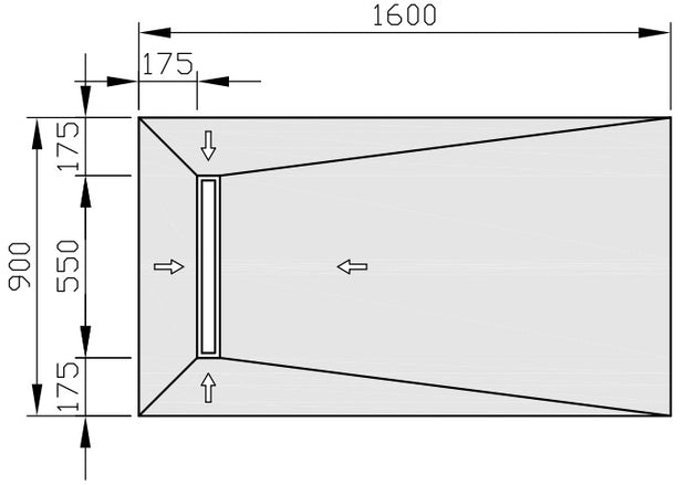 Jackoboard Aqua Line Easy Shower Base (Linear Drain) 1600x900x30mm, shower base at Irwin Tiles