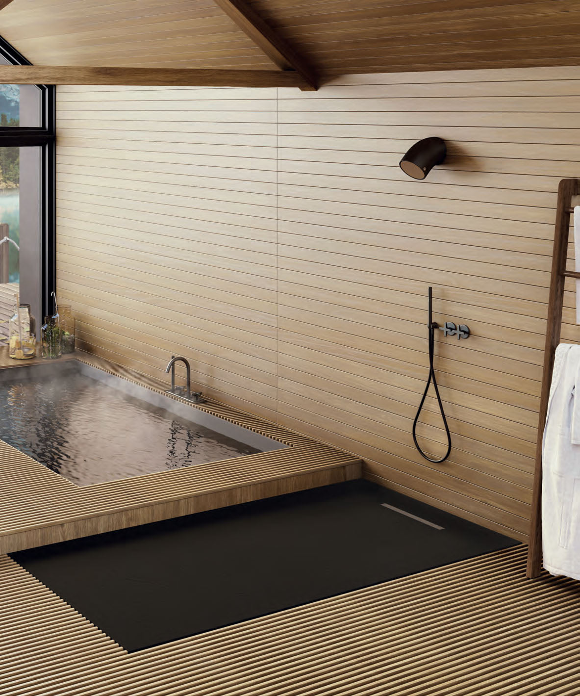 SolidSoft RECTANGULAR BLACK Flexible Shower Tray LINEAR DRAIN (Various Sizes Available)