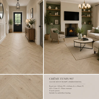 Chene Tunis Herringbone Laminate 10mm Water Resistant
