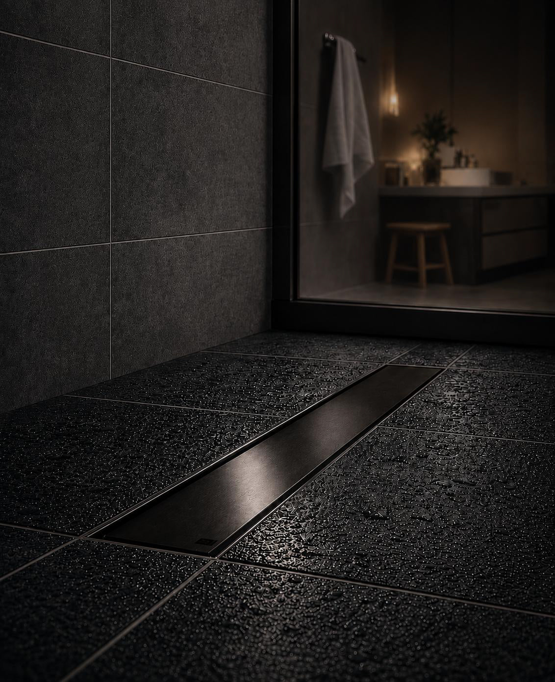 Fixplus Premium Shower Linear Drain Matt Black (Various Sizes Available)