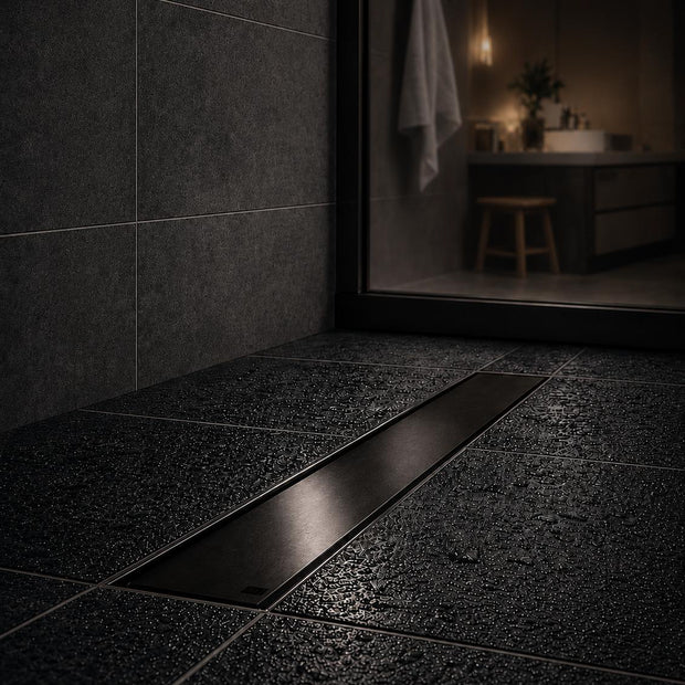 Fixplus Premium Shower Linear Drain Matt Black (Various Sizes Available)