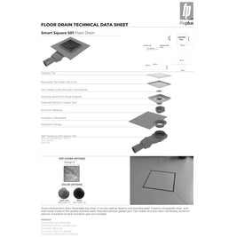 Smart Modula Square Shower Drain 15x15cm (Various Colours Available)