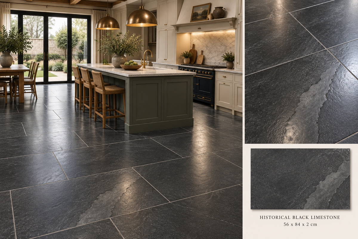 Historical Black Limestone 56x84cm x 2cm