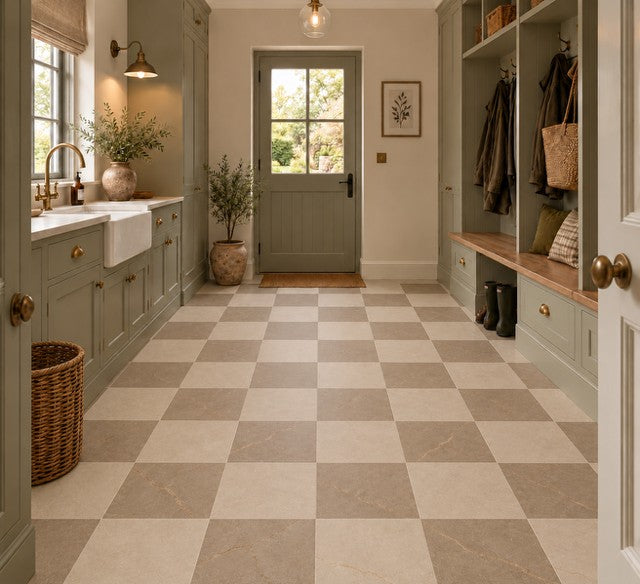 Pulpis Sand & Taupe Chequered 30x30cm