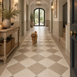 Pulpis Sand & Taupe Chequered 30x30cm